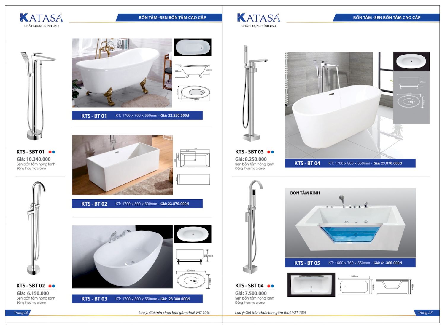 Thiết bị vệ sinh KATASA Catalogue và Bảng giá mới nhất /Page 